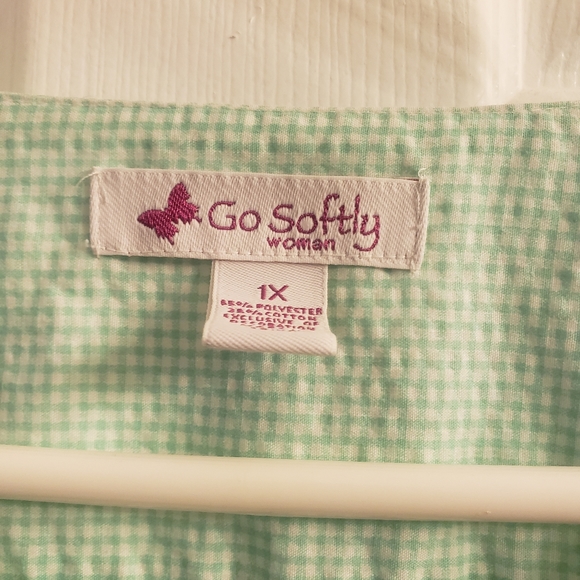 80's Vintage Snap Button House Dress - Picture 7 of 10